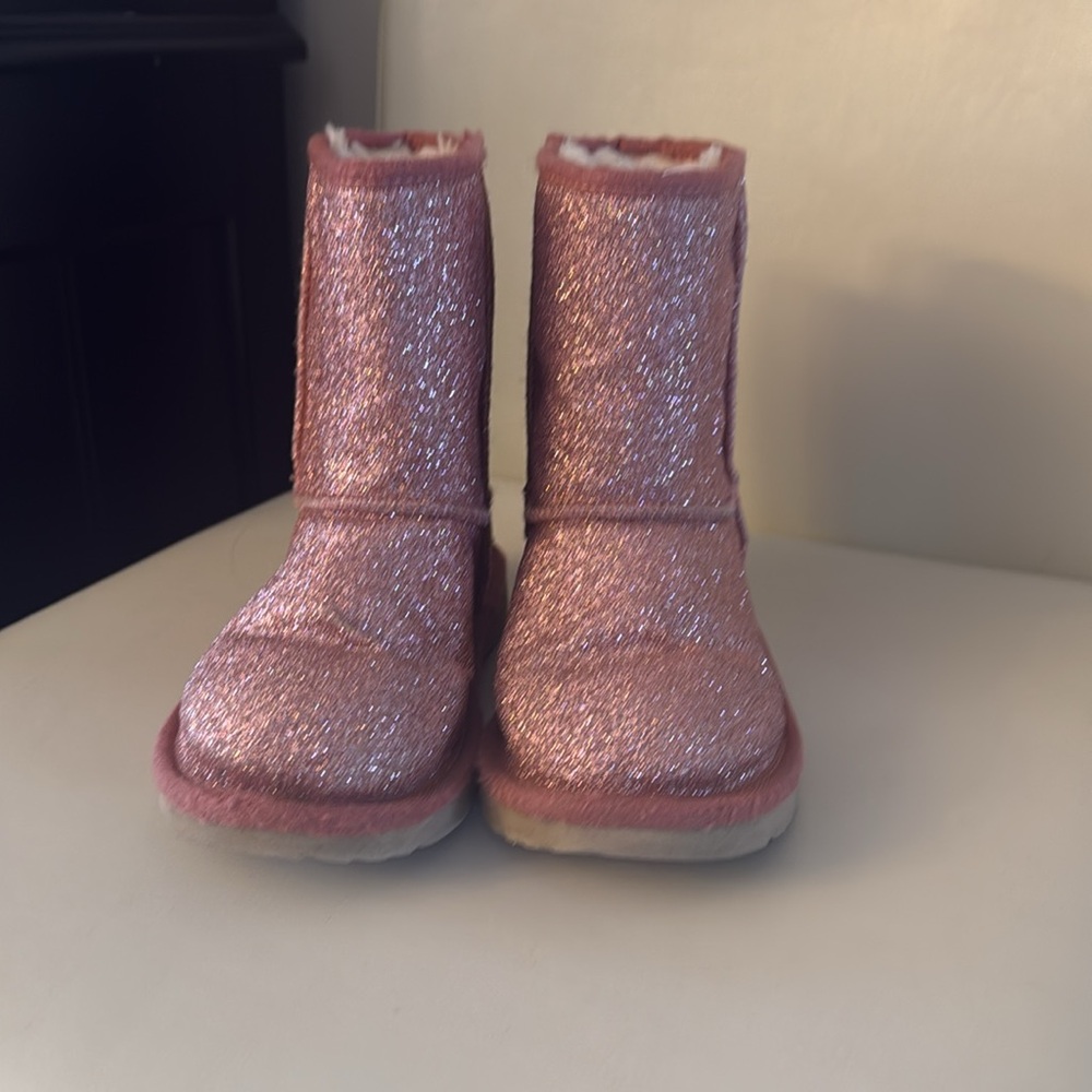 COPY - Girls pink sparkly Ugg boots. - Picture 2 of 5